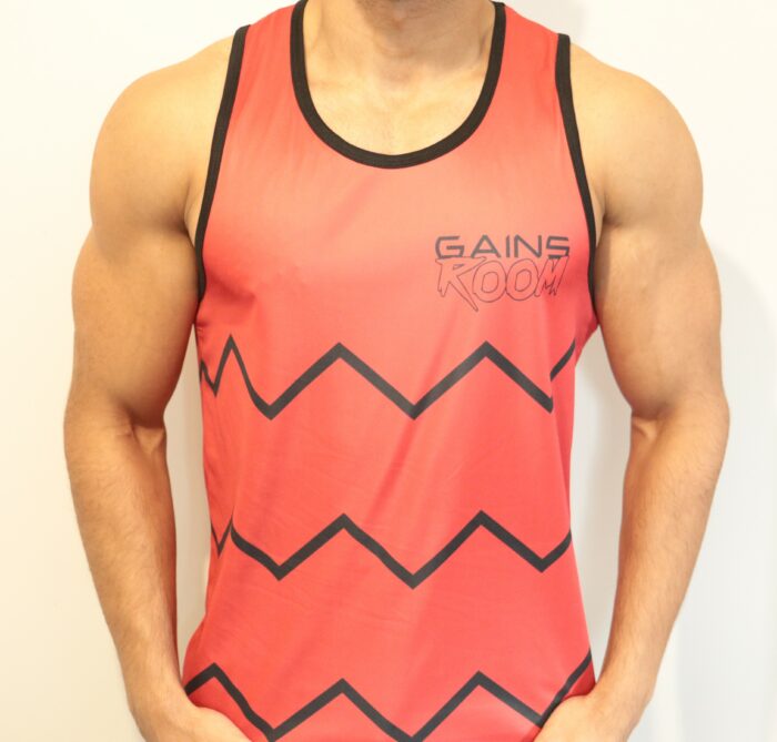 Gains Room Hustle for the Muscle vests - Red