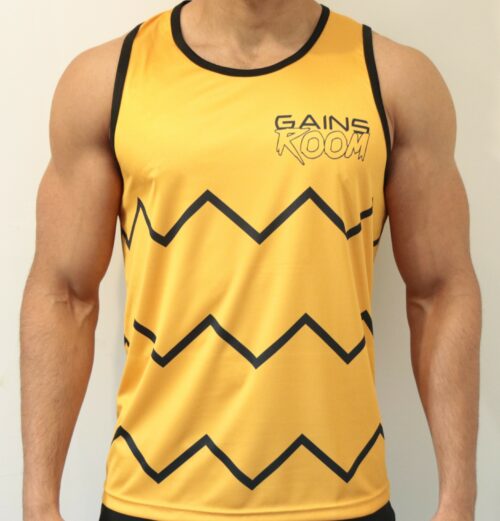 Gains Room Hustle for the Muscle vests - Yellow