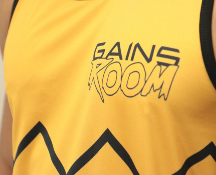 Gains Room Hustle for the Muscle vests - Yellow