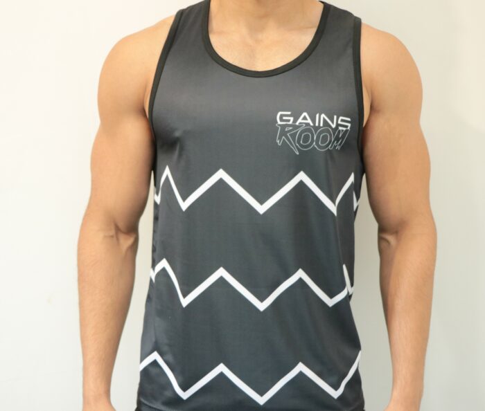 Gains Room Hustle for the Muscle vests - Black