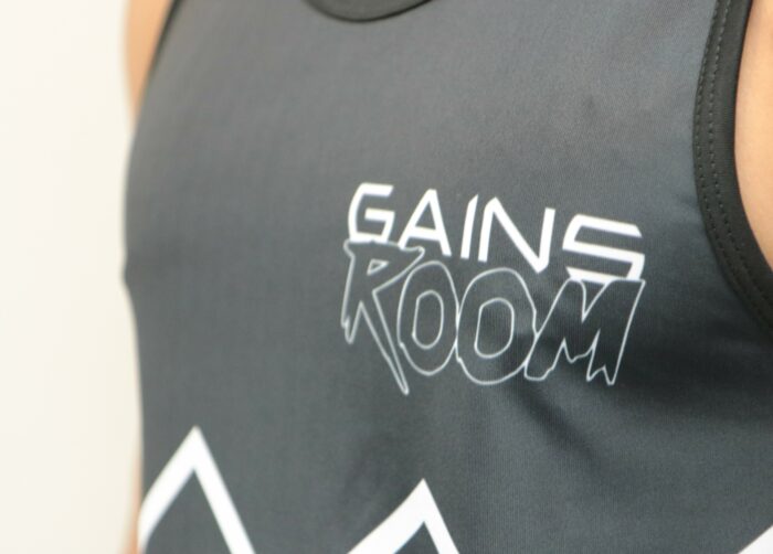 Gains Room Hustle for the Muscle vests - Black