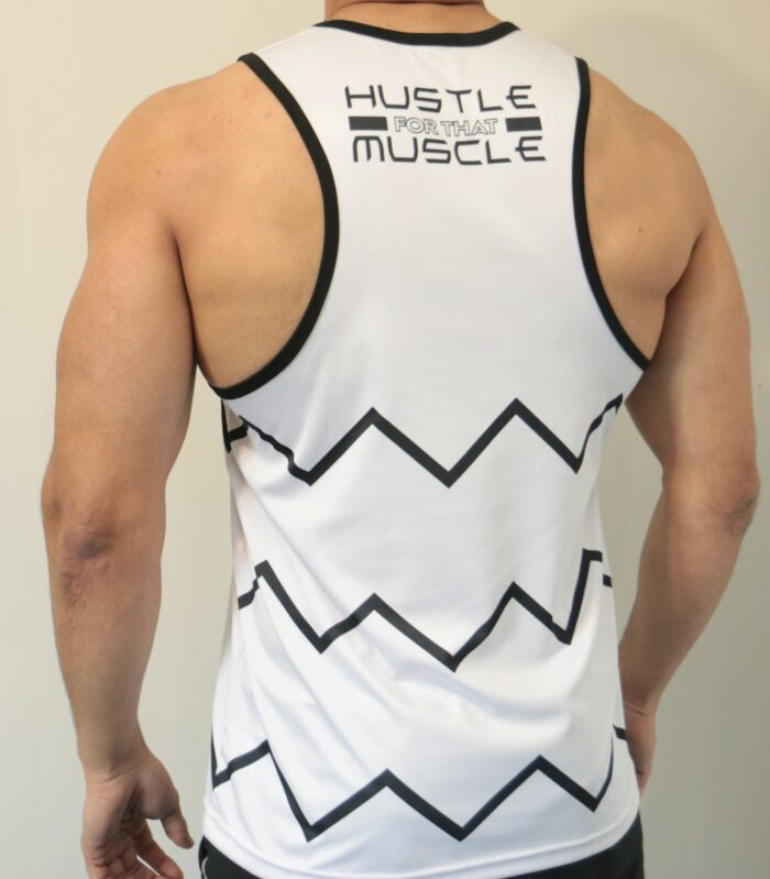 Gains Room Hustle for the Muscle vests - White